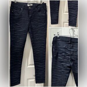 PAIGE Midnight Textured Straight Leg Denim